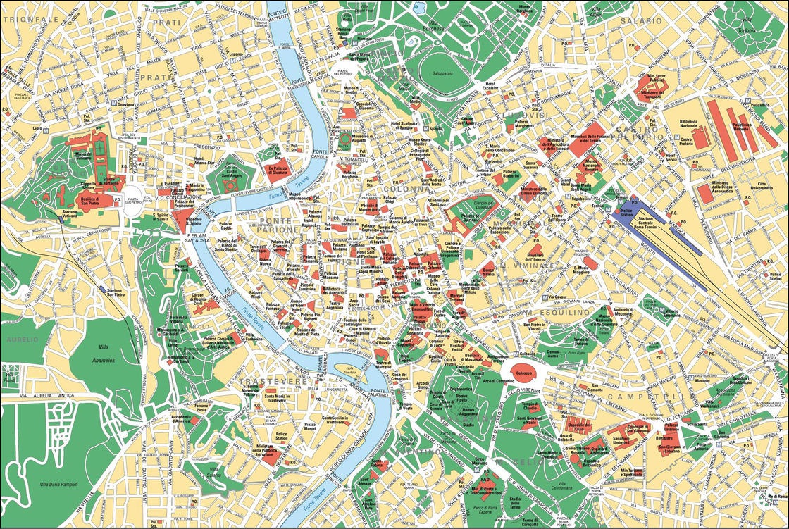 Mapa Turístico De Roma Para Imprimir Viajar Itália