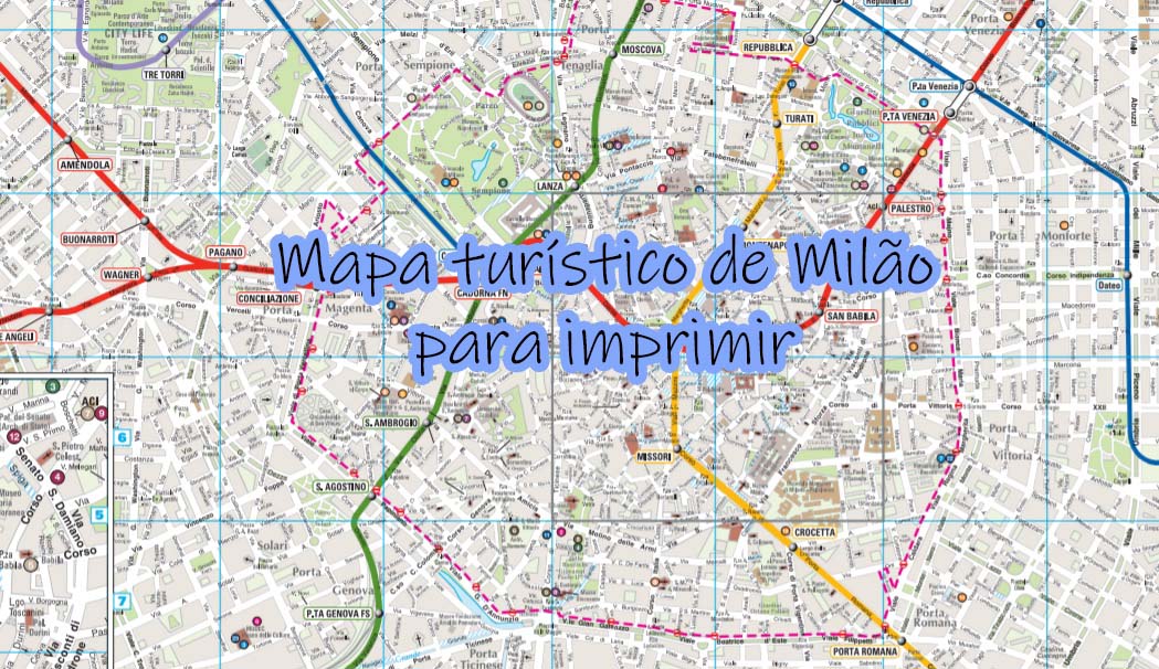 Mapa Turístico De Milão Para Imprimir Viajar Itália